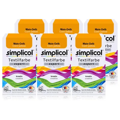 Produktbild von Simplicol Textilfarbe expert Mais-Gelb 150g - Farbe zum Färben (6er Pack)