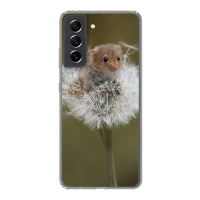 Produktbild von MuchoWow® Handyhülle Schutzhülle Hülle für Samsung Galaxy S21 FE Maus - Jung - Blumen Silikon Softcase Handy Hülle - Mobiltelefonhülle