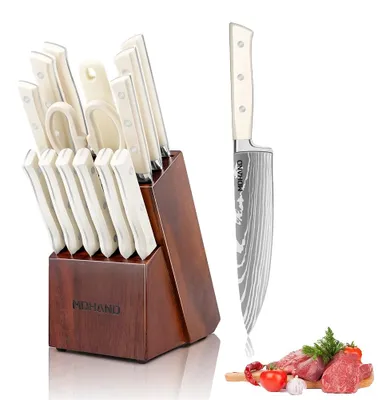 Produktbild von Küchenmesser Set, Ergonomisches Design, Hochkohlenstoff-Edelstahl, WEISS