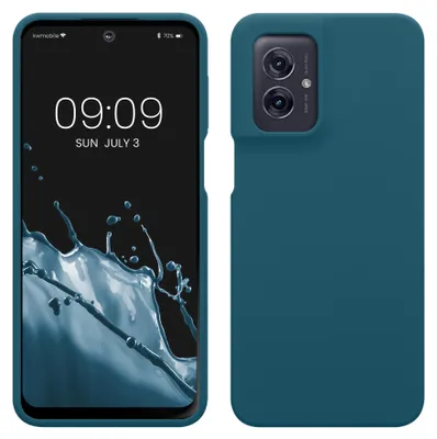 Produktbild von kwmobile Handyhülle für Motorola Moto G55 5G Hülle - Case Silikon - Kabelloses Laden - Schutzhülle Cover in Petrol