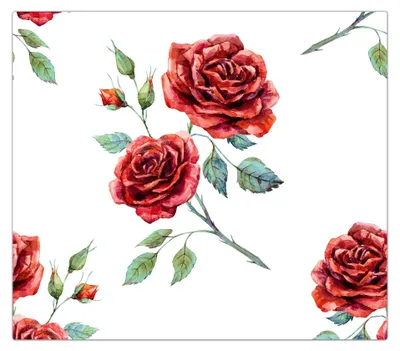Produktbild von Spritzschutz Herdabdeckplatte Schneidebrett aus Glas Schöne Muster Rosen 1-Teilig (60x52cm)