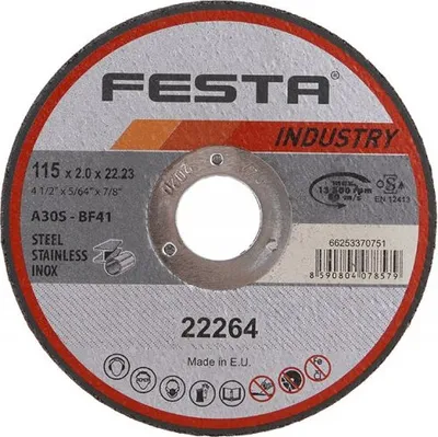 Obrázok produktu pre Rezací kotúč FESTA INDUSTRY na kov 115x2x22,2 mm
