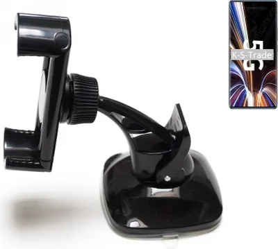 Produktbild von K-S-Trade kompakte Handy-Halterung Windschutzscheibe kompatibel mit ZTE Axon 40 Pro Armaturenbrett schwarz Autohalterung KFZ Halter Scheiben-Halterung