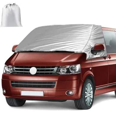 Immagine prodotto di Copertura parasole per parabrezza, compatibile con Volkswagen Transporter T5 e Volkswagen Caddy dal 2010 al 2020, colore argento, termica, oscurante