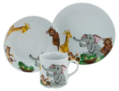 Obrázok produktu pre CreaTable, 22897, Zoo Bunt, Kinderservice 3-tlg, Porzellan