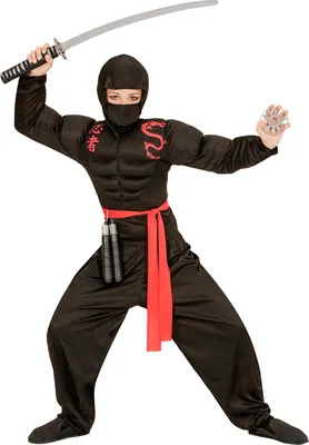 Produktbild von Ninja-Kostüm für Kinder schwarz-rot