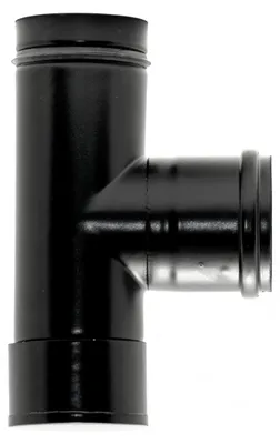 Produktbild von Raik Pelletrohr / Ofenrohr 100mm - Kapselknie (T-Stück) schwarz