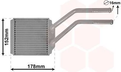 Produktbild von VAN WEZEL 18006614 Wärmetauscher Innenraumheizung Kühler für FORD Transit Mk6 Kasten (V347, V348, FA) Transit Mk6 Bus (V347, V348, FD, FB, FS, FZ, FC)