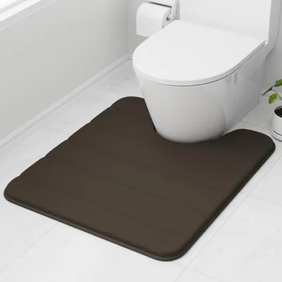 Produktbild von Toilettenmatte aus Memory-Schaum, 50 x 60 cm, braun – Ultraweiche, rutschfeste und superabsorbierende Badezimmermatte