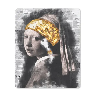 Produktbild von MuchoWow® Mauspad Mousepad Das Mädchen mit dem Perlenohrring - Vermeer - Collage 30x40 cm - Mousepads - Maus Mat - Pad - Mausunterlage - Mausmatten