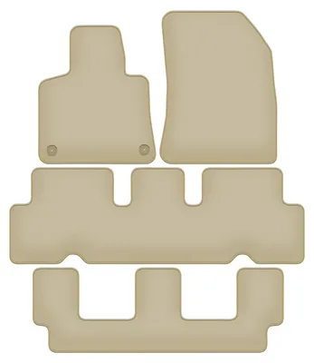 Immagine prodotto di Tappetini in velluto PREMIUM beige compatibili con Citroen C4 Grand Spacetourer (2013-2021, 7 posti) – con fissaggi – su misura