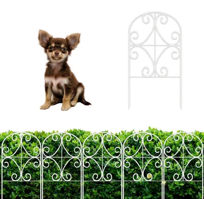 Produktbild von Gartenzaun 30,5 cm x 61 cm, 10 Paneele, rostfreies Metall, für Garten