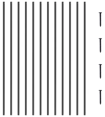 Obrázok produktu pre VEVOR kovové zábradlie na schody, 13 x 1118 mm, dekoratívne zábradlie z hliníkovej zliatiny, 11 balení zábradlia so skrutkami, klasické, duté, rovné zábradlie