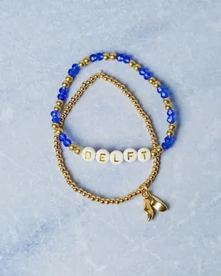 Imagen del producto de Heinen Delfts Blauw – Pulsera Delft Klompen – Colgante – Set de 2