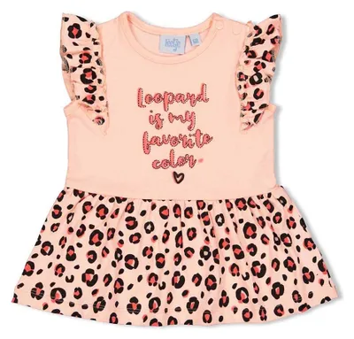 Imagen del producto de Vestido para bebé niña de la marca Feetje, modelo "Leopard Love", color rosa, talla 68