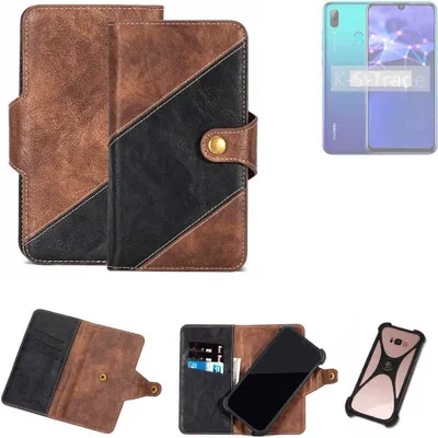 Produktbild von K-S-Trade Handyhülle Schutzhülle Bookstyle Case kompatibel mit Huawei P Smart 2019 Klapphülle Cover Hülle Schutztasche 1x