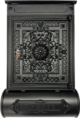 Produktbild von LUXUS ALUGUSS Massiver Briefkasten - Antik Schwarz Retro Vintage Zeitungsrolle - Wetterfest und Nostalgisch im Landhausstil - Hochwertiges Unikat aus Aluminiumguss - Farbe: Schwarz-Matt