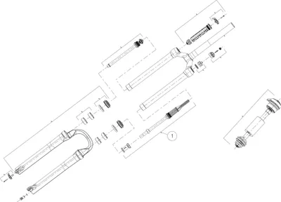 Produktbild von Manitou Luftkolbeneinheit Markhor & M30 27.5 80/100 mm - präzise Fahrwerksabs....