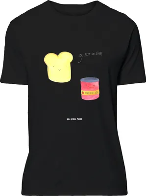Produktbild von Mr. & Mrs. Panda T-Shirt Toast Marmelade - Schwarz - Geschenk, Brot, Große Größen, Oversize, Shirt, Lustige Sprüche, Tshirt, Dreamteam, Süß, Lustiges, Toastbrot