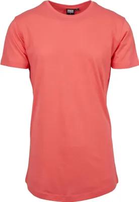 Produktbild von Urban Classics TB638 | Shaped Long Tee Herren T-Shirt - Farbe: Coral - Größe: XS