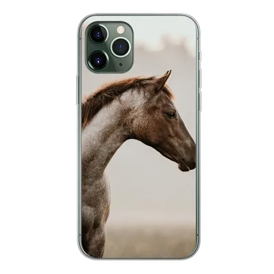 Produktbild von MuchoWow® Handyhülle Schutzhülle Hülle für iPhone 11 Pro Pferd - Nebel - Natur Silikon Softcase Handy Hülle - Handy