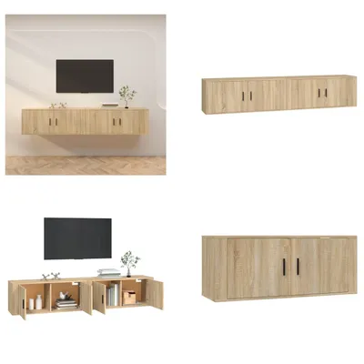 Produktbild von vidaXL TV Wandschränke 2 Stk. Sonoma Eiche 100x34,5x40 cm - TV-Wandschrank - TV-Wandschränke - TV-Schrank - TV-Konsole