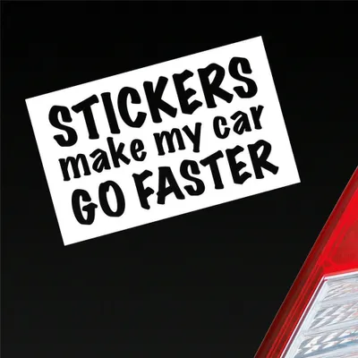 Produktbild von Auto Aufkleber s Make My car go Faster schneller 16x10 cm Weiss Matt Sticker Heckscheibenaufkleber