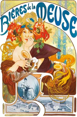 Obrázek produktu pro Alfons Mucha Umělecký tisk Obraz - Pivo z Mže, 1897 (180 x 120 cm)