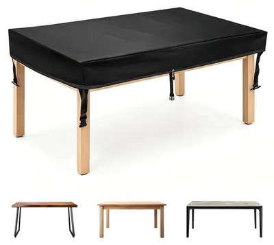 Obrázok produktu pre Poťah na záhradný nábytok – stôl – vodeodolná tkanina Oxford, 160x90x15 cm – čierna farba
