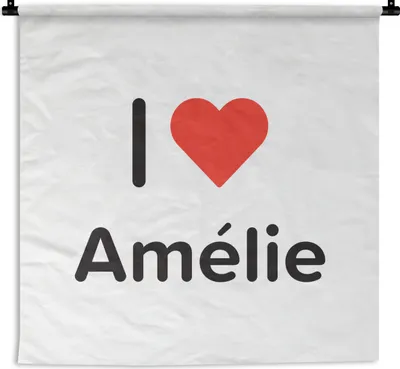 Produktbild von MuchoWow® Wandteppich Wandbehang Ich liebe - Amélie - Mädchen 150x150 cm Tapisserie Dekoration Wandtuch - Wohnaccessoires - Modernes