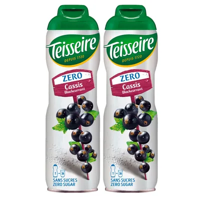 Produktbild von Teisseire Sirup Cassis zero Zucker 600ml - Cocktails Milchshakes (2er Pack)