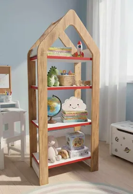Produktbild von Skye Decor, Multifunktionales Regal, 50 x 120 x 35 cm, Rot, Walnuss & Weiß | 100% melaminbeschichtete Spanplatte, 18 mm dick | Modernes Design für stilvolle Wohnräume.