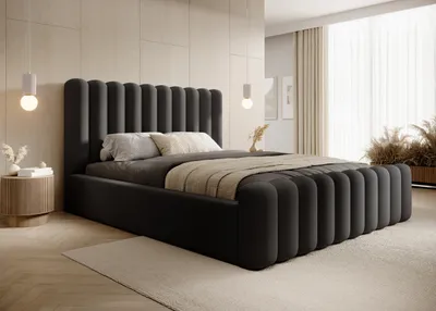 Produktbild von DomoHome posteľ s pružinovým boxom Spálňové lôžko Ideálne pre vašu spálňu | vrátane podstavca pod posteľ Rozmery: 178x225x114 cm, Model: Mona VII, Farba: čierna