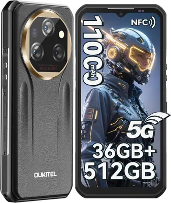 Produktbild von OUKITEL WP39 Pro Outdoor Handy 5G 36GB+512GB Android 14 Outdoor Smartphone Ohne Vertrag 11000mAh 6,6” FHD+ IP68 Wasserdicht GPS NFC, Schwarz