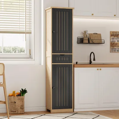 Produktbild von STILVORA Küchenschrank mit 2 Türen und 1 Schublade, Hochschrank mit verstellbaren Einlegeböden, Aufbewahrungsschrank für Küche, Esszimmer oder Wohnzimmer