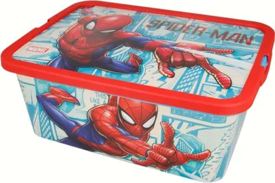 Produktbild von Plastik-Aufbewahrungsbox für Spielzeug mit Deckel Marvel – Spiderman