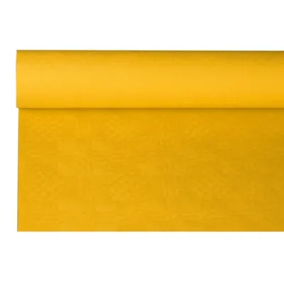 Produktbild von 336 Rollen Papiertischtuch mit Damastprägung 8 m x 1,2 m gelb