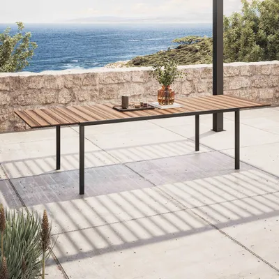 Produktbild von Ausziehbarer Gartentisch 200/300 aus Aluminium und Polywood Braun - Oviala Nimes