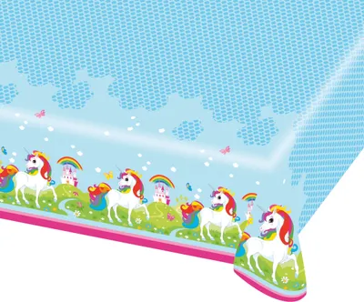 Image de Nappe anniversaire licorne enfant 120x180cm
