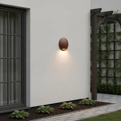 Productafbeelding van Wandlamp Passo enkel roestbruin, AI-gegenereerde afbeelding