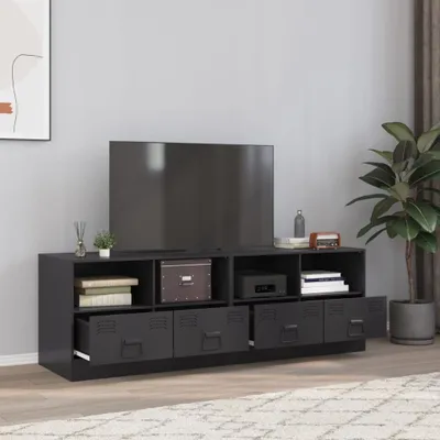 Produktbild von Möbel TV-Schränke 2 Stk. Schwarz 67x39x44 cm Stahl - TV-Schränke 841740