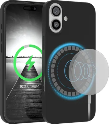 Produktbild von EAZY CASE Silikon MagSafe Handyhülle kompatibel mit Apple iPhone 16 Plus Hülle mit Kameraschutz, Silikonhülle, Schutzhülle Schwarz