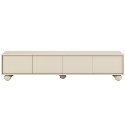 Produktbild von BEAUTYSOFA | TV-Schrank ADEL 200 cm Kaschmir – Moderner TV-Schrank mit 4 Türen und kugelförmigen Beinen, Minimalistisches Design, Push-to-Open