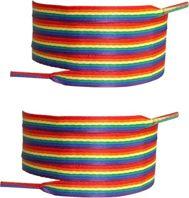 Produktbild von Regenbogen Schnürsenkel - Regenbogen Gestreift - 120 cm