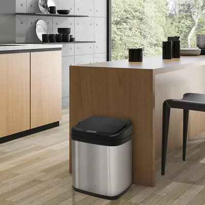Produktbild von SUGIFT Automatischer Abfalleimer, Sensor Mülleimer 20L Edelstahl, Bewegungssensor berührungslos, Silber | 2,52 kg | 33 x 25 x 42,5 cm