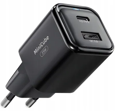 Produktbild von Innostyle MiniCube USB-C & USB-A Ladegerät 35W PD/PPS QC3.0 Schnellladegerät Schwarz