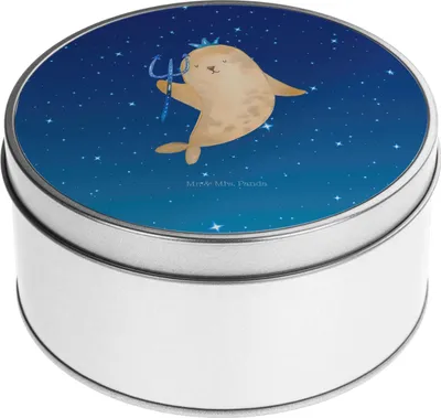 Produktbild von Mr. & Mrs. Panda Dose Sternzeichen Wassermann - Sternenhimmel Blau - Geschenk, Geburtstag Januar, Meer, Nix, Kaffeedose, Tierkreiszeichen, Aufbewahrungsdosen, Metalldose