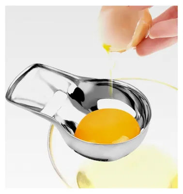 Produktbild von Eigelbtrenner aus Edelstahl, Küchenwerkzeug zum Trennen von Eigelb und Eiweiß für Backen und Kochen (Silber)