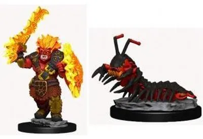 Immagine prodotto di Miniature dipinte WizKids Wardlings: Orco di Fuoco & Centopiede di Fuoco