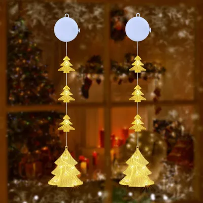 LED-Kerzenbaum-Lichterkette, 2er-Set, warmweiß, Batterie, Timer